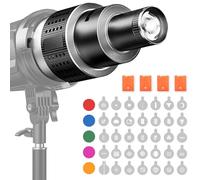 FZYCOM Optical Snoot Gobo Projector Suitable for Bowens Mount, Condenser with 35 Gobos and 5 Colour Filters, Gobo Projector Compatible with Aputure Amaran 100D 100X/D 200D/X, Godox SL60 etc.