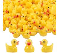 Fzyisw Mini Resin Ducks 100 Pack, Cute Tiny Ducks, Miniature Toy Little Ducks for Aquariums, Dollhouse Decor, Potted Plants, Garden Landscapes Decoration