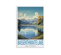 FZYUEN Bassenthwaite Lake Lake District Vintage Travel Posters 16x24inch(40x60cm) Canvas Wall Art Prints for Wall Decor Room Decor Bedroom Decor