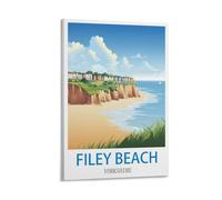FZYUEN Filey Beach Yorkshire Vintage Travel Poster 08x12inch(20x30cm) Canvas Wall Art Prints for Wall Decor Room Decor Bedroom Decor
