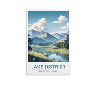 FZYUEN Lake District National Park Vintage Travel Poster 08x12inch(20x30cm) Canvas Wall Art Prints for Wall Decor Room Decor Bedroom Decor