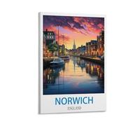 FZYUEN Norwich England Vintage Travel Posters 08x12inch(20x30cm) Canvas Wall Art Prints for Wall Decor Room Decor Bedroom Decor