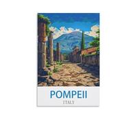 FZYUEN Pompeii Italy Vintage Travel Poster 12x18inch(30x45cm) Canvas Wall Art Prints for Wall Decor Room Decor Bedroom Decor