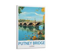 FZYUEN Putney Bridge London Vintage Travel Posters 12x18inch(30x45cm) Canvas Wall Art Prints for Wall Decor Room Decor Bedroom Decor