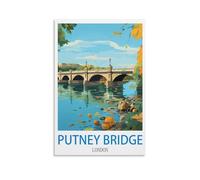 FZYUEN Putney Bridge London Vintage Travel Posters 20x30inch(50x75cm) Canvas Wall Art Prints for Wall Decor Room Decor Bedroom Decor
