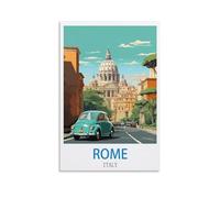 FZYUEN Rome Italy Vintage Travel Posters 08x12inch(20x30cm) Canvas Wall Art Prints for Wall Decor Room Decor Bedroom Decor