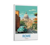 FZYUEN Rome Italy Vintage Travel Posters 16x24inch(40x60cm) Canvas Wall Art Prints for Wall Decor Room Decor Bedroom Decor