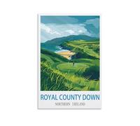 FZYUEN Royal County Down Northern Ireland Vintage Travel Posters Golf 20x30inch(50x75cm) Canvas Wall Art Prints for Wall Decor Room Decor Bedroom Decor