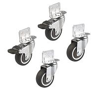 FZZIBQYR 4 Pack Rubber Swivel Wheels Heavy-Duty DIY Quiet Moving Rollers for Home Use 25/32/38/50mm Furniture Replacement and Smooth Rolling