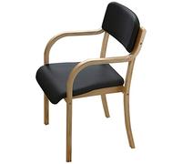 FZZIBQYR Dining Chair - Dressing Stool Barstool Side Chairs, PU Leather Seat Cushion and Backrest with Armrest Design for Home Kitchen Dining Room Bedroom Living Room Lounge Chairs, Black