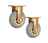FZZIBQYR Heavy Duty 6 Inch Silent Rubber Swivel Caster Wheels with Gold Plated Bracket 800kg Load Capacity Ideal for Trolleys Flatbed Trucks and Industrial Transport 2pcs Set