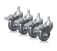 FZZIBQYR Heavy-Duty Swivel Casters 2.5", 3", 4" - Set of 4, Threaded Stem M12, Polyurethane Wheels for Furniture, Industrial Use, Smooth Mobility and Durability