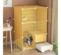 FZZIBQYR Indoor Cat Cage with Closed Litter Box - 3-Tier DIY Cat Enclosure - Large Kennel and Exercise Area for Multiple Cats