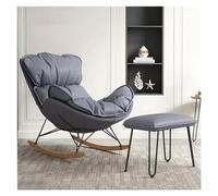 FZZIBQYR Modern Living Room Tech Cloth Rocking Chair with Foot Stool,Upholstered Glider Leisure Sofa Recliner Chair Rocker Accent Armchair with Solid Wood Legs (Color : Gray-2)