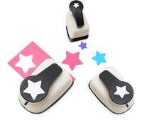 Fzzuzdlap 3 Piece Star Hole Punch, Star Punch, Star Paper Punch, White & Black Plastic+Metal Star Puncher for Crafts, Paper Punch for Crafting