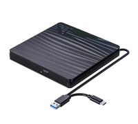 Fzzuzdlap External CD/DVD Drive for Laptop, USB 3.0 & Type-C Portable CD DVD +/-RW Burner Optical Drive Reader Writer DVD Player Easy Install