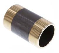 G 1 1/2'' Brass Double Pipe Nipple 16 Bar DIN 2982 - 80mm