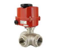 G 1 1/4 inch 3-Way Brass Modulating electric ball valve (L-port) 24 V AC/DC