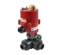G 1 1/4 inch T-port 3-Way PVC Electric Ball Valve 12 V AC/DC PTFE/EPDM