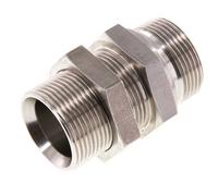 G 1 1/4'' Stainless steel Bulkhead Double nipple 190 Bar - Hydraulic