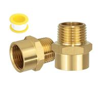 G 1/2 (BSP) Female Thread to US 1/2 NPT Male Thread Brass Pipe Fitting Adapter,G to NPT Adapter 1/2 Inch Converter Connector（2 Pack）