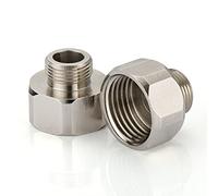 G 1/2 Female to 3/8 Male COMP Reducer Adapter, Brass Pipe Fittings Water Hose Adapter, Compression Fitting for Kitchen Bathroom Faucet, Pipe Connector with Rubber Washer,(2 Pack)