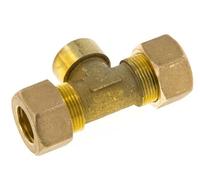 G 1/2'' x 18mm Brass Tee Compression Fitting 67 Bar DIN EN 1254-2