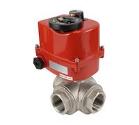 G 1/4 inch 3-Way Stainless Steel Modulating Electric Ball Valve (T- bore) 24 V AC/DC