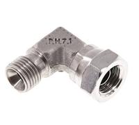 G 1/4'' M/F Stainless steel 90 deg Elbow Fitting 350 Bar - Hydraulic