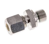 G 1/4'' Male x 8L Stainless steel Straight Compression Fitting with FKM Seal 315 Bar DIN 2353