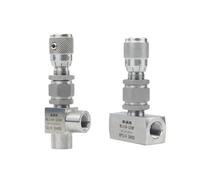 G 1/8" 1/4" 3/8" NPT 1/2" Stainless Steel Needle Valve Micro Metering Flow Regulating Valve Controller for Water Gas Oil for Hydraulic System, Piping(1/4",G Thread_Precision_Elbow 90)