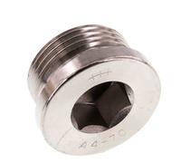 G 1'' Stainless steel Closing plug with Inner Hex 40 Bar