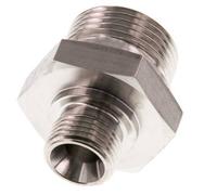 G 1'' x G 1/2'' Stainless steel Double Nipple 345 Bar - Hydraulic