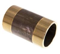 G 2'' Brass Double Pipe Nipple 16 Bar DIN 2982 - 100mm