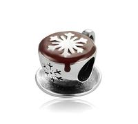 G 29 Hot Chocolate Cup Charm, Sterling Silver 925, Compatible with Pandora Bracelet
