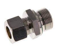 G 3/4'' Male x 15L Stainless steel Straight Compression Fitting with FKM Seal 315 Bar DIN 2353