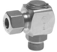 G 3/8'' Male x 12S Stainless steel 90 deg Elbow Swivel Joint Compression ring 630 Bar DIN 2353
