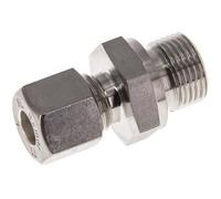 G 3/8'' Male x 8L Stainless steel Straight Compression Fitting with FKM Seal 315 Bar DIN 2353