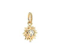 G 3 Golden Sun Charm, Sterling Silver 925, Compatible with Pandora Bracelet