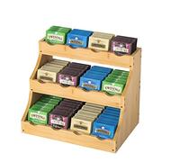 G.a HOMEFAVOR Bamboo Teabag Holder, 3 Tier Storage Organizer For Teabags, Coffee Capsules, Creamer Pods