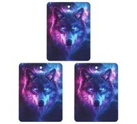 G-alaxy And Wolf Funny Car Air Fresheners 3pcs Long Lasting Scent Automotive Hanging Scented Cards Tablets