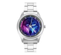 G-alaxy and Wolf Trendy Wrist Watches for Men Classic Quartz Stainless Steel Strap Watch
