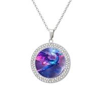 G-alaxy Dragon Women's Diamond Necklace Shiny Rhinestones Pendant Jewel Necklaces Romantic Trendy