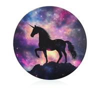 G-alaxy Horse Round Cutting Board for Kitchen Easy to Clean Tempered Glass Chopping Block for Meat & Vegetables