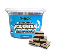 G-BOX Freeze Dried Ice Cream Sandwiches (Vanilla, 3 OZ) | Freeze Dried Backpacking & Camping Food, NASA Space Dessert, Perfect for Camping, Outdoor, Party - Air-tight Sealed in a Deli Container