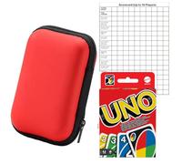 G&C PRODUCTS Travel Card Game Bundle - Card Storage Case and 4 Scorecards Compatible with UNO Card Game - Compact Family Game Night Set