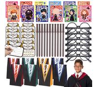 G.C Wizard Party Bag Fillers Kids' Party Favours with Magic Wand Pencil Party Glasses Invitations Gift Bags DIY Stickers Magician Party Supplies Pre Filled Party Bags Fillers Kids Boy Girl