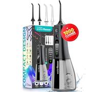 G.CATACC Kids Water Flosser for Teeth Gums Brace Cleaning, 4 Tips 300 ml Cordless Portable Oral Irrigator Rechargeable Water Picks for Dental Flossing