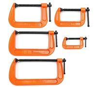 G CLAMP Set Heavy Duty CAST Iron Wood Working Metal Welding C VICE Grip FIX Tool (Full Set All 5 Clamps)