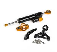 G Compatible With Ninja For ZX14 For ZZR1400 2006-2019 Motorcycle Stabilizer Steering Damper Mount Bracket Kit Adjustable Universal(Yellow)